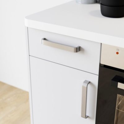 Poignée de meuble de cuisine GoodHome Epazote effet nickel L. 20 cm, 2 pièces