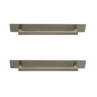 Poignée de meuble de cuisine GoodHome Golpar effet inox L. 16,9 cm, 2 pièces