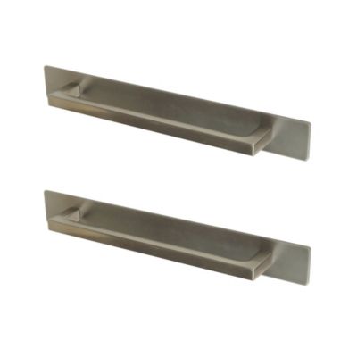 Poignée de meuble de cuisine GoodHome Golpar effet inox L. 16,9 cm, 2 pièces