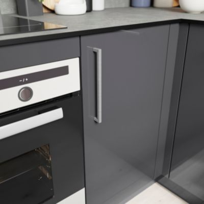 Poignée de meuble de cuisine GoodHome Golpar effet inox L. 23,3 cm, 2 pièces