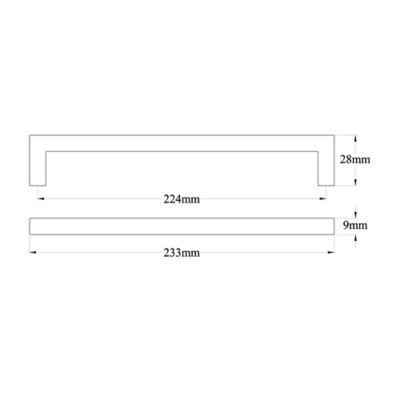 Poignée de meuble de cuisine GoodHome Golpar effet inox L. 23,3 cm, 2 pièces
