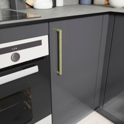 Poignée de meuble de cuisine GoodHome Golpar effet laiton L. 23,3 cm, 2 pièces