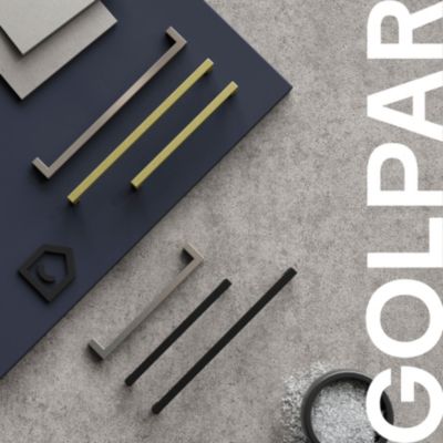 Poignée de meuble de cuisine GoodHome Golpar noir L. 16,9 cm, 2 pièces