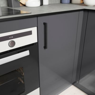 Poignée de meuble de cuisine GoodHome Golpar noir L. 16,9 cm, 2 pièces