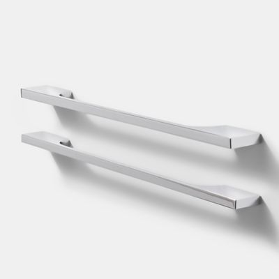 Poignée de meuble de cuisine GoodHome Hikide Argent L. 35.2 cm, 2 pièces