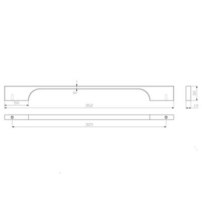 Poignée de meuble de cuisine GoodHome Hikide Argent L. 35.2 cm, 2 pièces