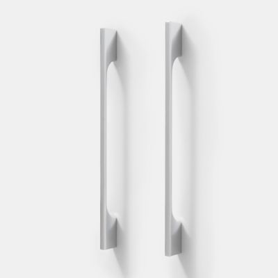 Poignée de meuble de cuisine GoodHome Hikide Argent L. 35.2 cm, 2 pièces