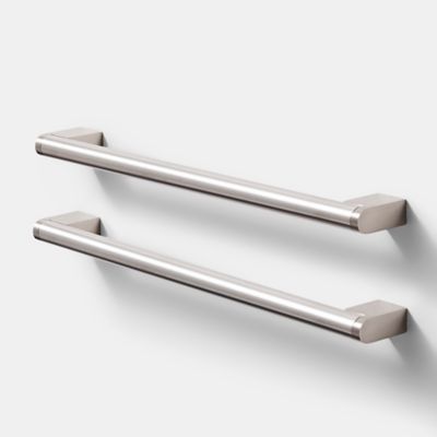 Poignée de meuble de cuisine GoodHome Khara Argent L. 28.4 cm, 2 pièces
