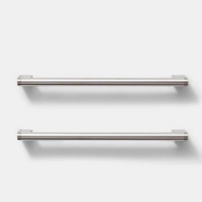 Poignée de meuble de cuisine GoodHome Khara Argent L. 28.4 cm, 2 pièces