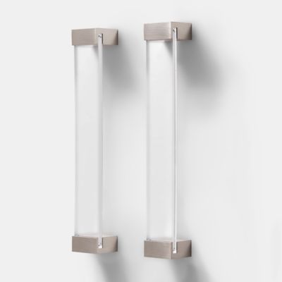 Poignée de meuble de cuisine GoodHome Mulco Transparent L. 20.7 cm, 2 pièces
