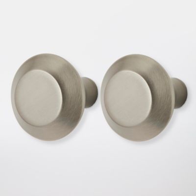 Poignée de meuble de cuisine GoodHome Noix de muscade effet nickel L. 3,2 cm, 2 pièces