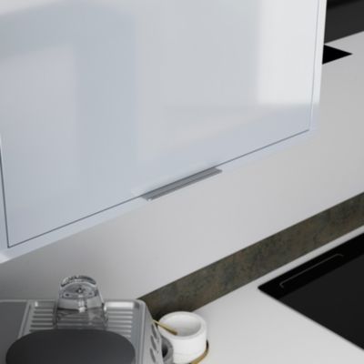 Poignée de meuble de cuisine GoodHome Pequin effet inox L. 15 cm, 2 pièces