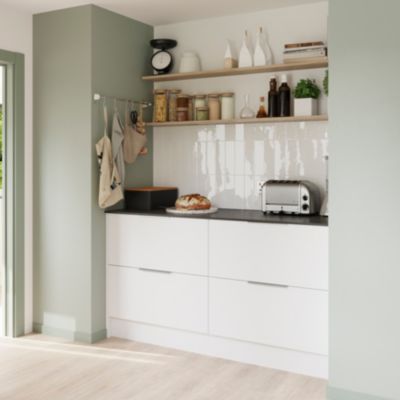 Poignée de meuble de cuisine GoodHome Pequin effet inox L. 25 cm, 2 pièces