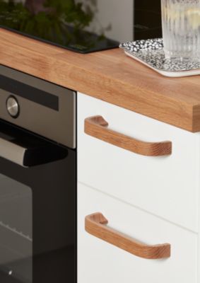 Poignée de meuble de cuisine GoodHome Ruta effet chêne L. 17,8 cm, 2 pièces