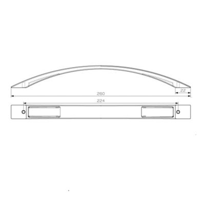 Poignée de meuble de cuisine GoodHome Sabaku Argent L. 26 cm, 2 pièces