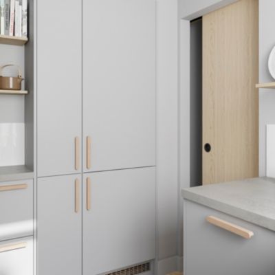 Poignée de meuble de cuisine GoodHome Serrano effet chêne L. 22 cm, 2 pièces