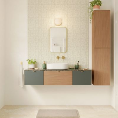 Poignée de meuble de salle de bains dorée L.6,5 cm Kentia