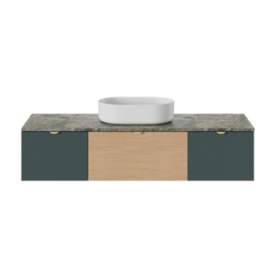 Poignée de meuble de salle de bains dorée L.6,5 cm Kentia