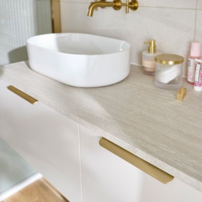 Poignée de meuble de salle de bains Kentia L.20 cm doré