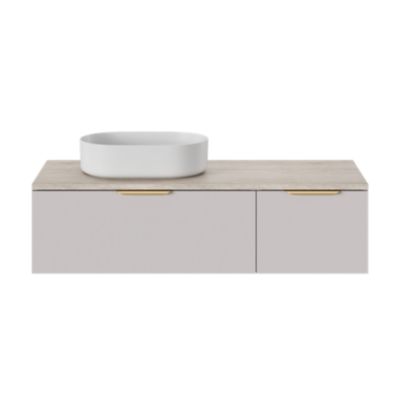 Poignée de meuble de salle de bains Kentia L.20 cm doré