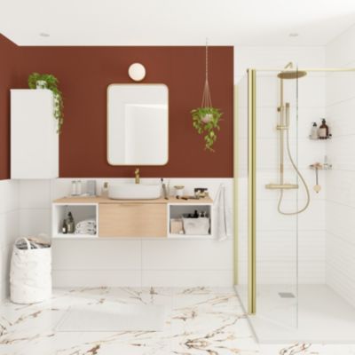 Poignée de meuble de salle de bains Kentia L.20 cm doré