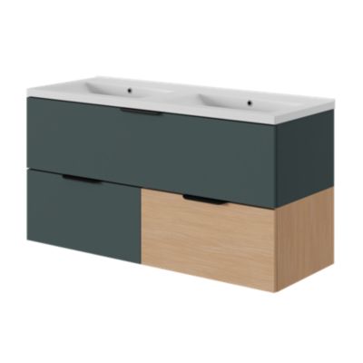 Poignée de meuble de salle de bains Kentia L.20 cm noir mat