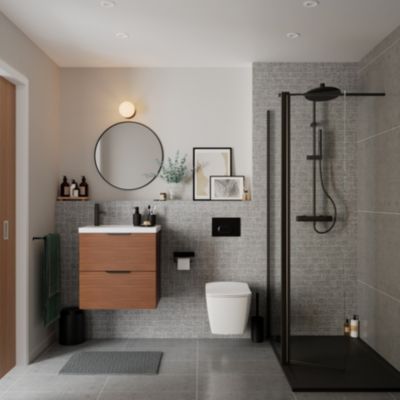 Poignée de meuble de salle de bains Kentia L.20 cm noir mat