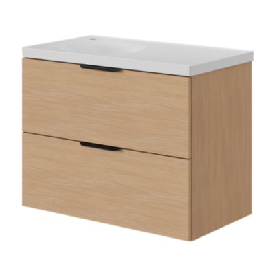 Poignée de meuble de salle de bains Kentia L.20 cm noir mat