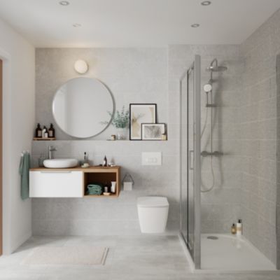 Poignée de meuble de salle de bains Kentia L.35 cm blanc mat
