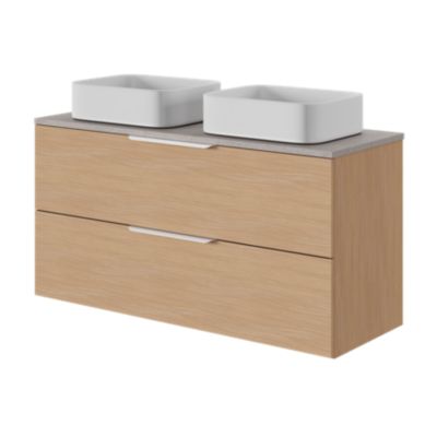 Poignée de meuble de salle de bains Kentia L.35 cm blanc mat