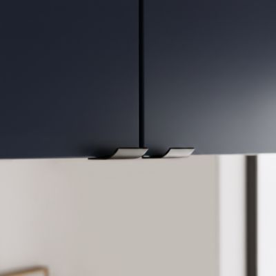 Poignée de meuble de salle de bains l.5 cm aluminium noir mat Imandra