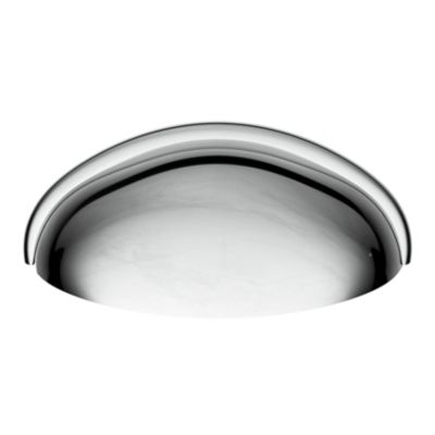 Poignée de meuble demi-ronde GoodHome Armel effet chromé gris l.79mm x l.28mm x H. 26mm entraxe 64mm