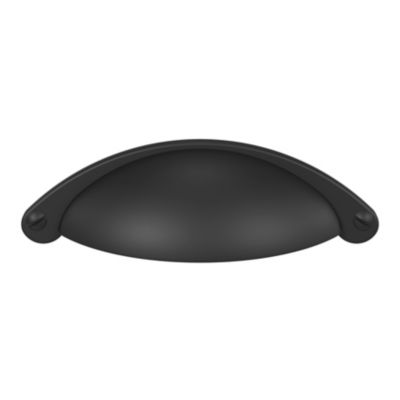 Poignée de meuble demi-ronde GoodHome Kilhog mat noir l.104mm x l.30mm x H. 26mm entraxe 64mm