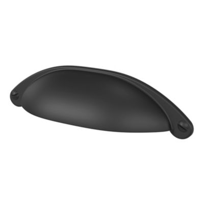 Poignée de meuble demi-ronde GoodHome Kilhog mat noir l.120mm x l.30mm x H. 25mm entraxe 80mm