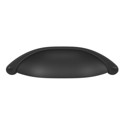 Poignée de meuble demi-ronde GoodHome Kilhog mat noir l.120mm x l.30mm x H. 25mm entraxe 80mm