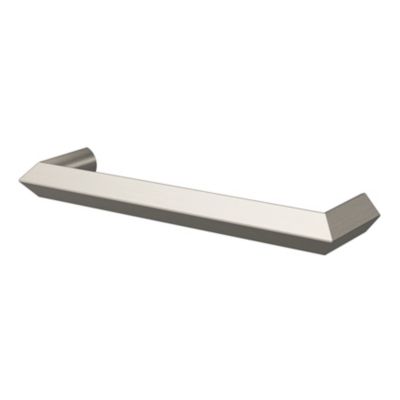 Poignée de meuble Droit GoodHome Keri effet nickel satin gris l.106mm x l.11mm x H. 27mm entraxe 96mm