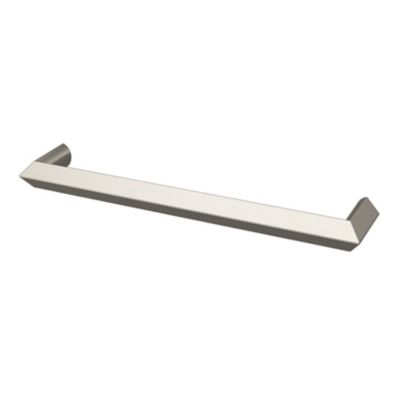 Poignée de meuble Droit GoodHome Keri effet nickel satin gris l.138mm x l.11mm x H. 27mm entraxe 128mm