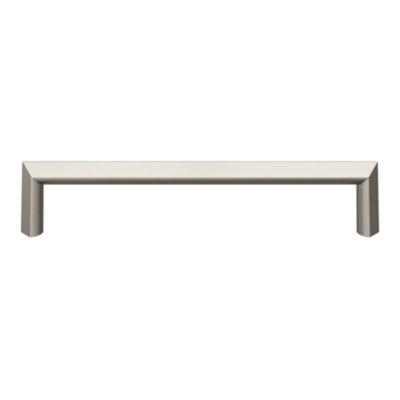 Poignée de meuble Droit GoodHome Keri effet nickel satin gris l.138mm x l.11mm x H. 27mm entraxe 128mm