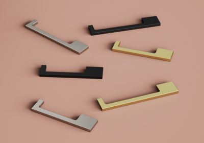 Poignée de meuble Droit GoodHome Skej aluminium mat noir l.126mm x l.7mm x H. 30mm entraxe 96mm