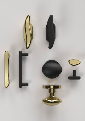 Poignée de meuble en T GoodHome Armel aluminium effet laiton doré l.120mm x l.17mm x H. 30mm entraxe 96mm