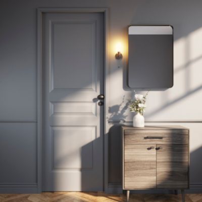 Poignée de meuble en T GoodHome Armel aluminium mat noir l.190mm x l.17mm x H. 30mm entraxe 128mm