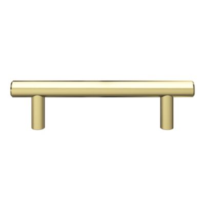 Poignée de meuble en T GoodHome Dizel acier effet laiton satin doré l.136mm x l.12mm x H. 35mm entraxe 96mm