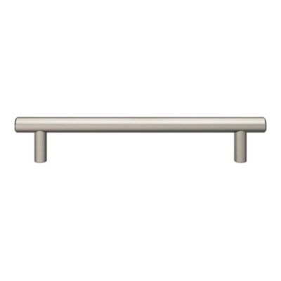 Poignée de meuble en T GoodHome Dizel acier effet nickel satin gris l.200mm x l.12mm x H. 35mm entraxe 160mm