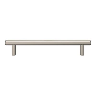 Poignée de meuble en T GoodHome Dizel acier effet nickel satin gris l.200mm x l.12mm x H. 35mm entraxe 160mm
