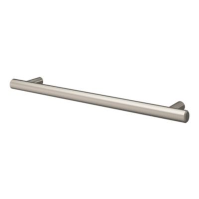 Poignée de meuble en T GoodHome Dizel acier effet nickel satin gris l.232mm x l.12mm x H. 35mm entraxe 192mm