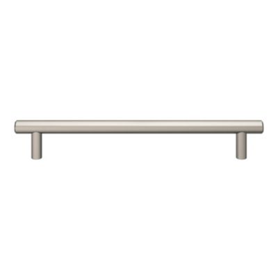 Poignée de meuble en T GoodHome Dizel acier effet nickel satin gris l.232mm x l.12mm x H. 35mm entraxe 192mm