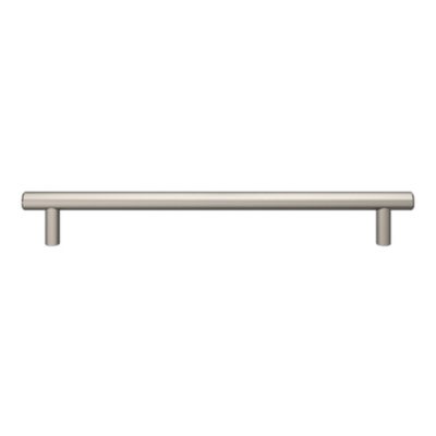 Poignée de meuble en T GoodHome Dizel acier effet nickel satin gris l.264mm x l.12mm x H. 35mm entraxe 224mm