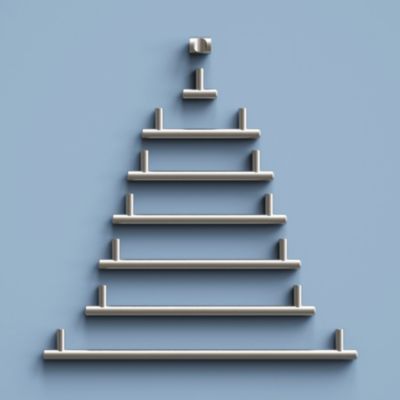 Poignée de meuble en T GoodHome Dizel acier effet nickel satin gris l.360mm x l.12mm x H. 35mm entraxe 320mm