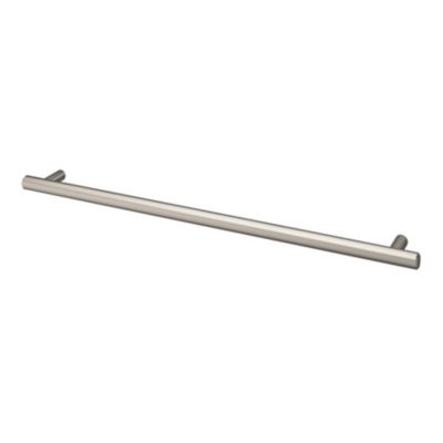 Poignée de meuble en T GoodHome Dizel acier effet nickel satin gris l.360mm x l.12mm x H. 35mm entraxe 320mm