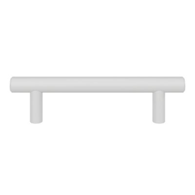 Poignée de meuble en T GoodHome Dizel acier mat blanc l.136mm x l.12mm x H. 35mm entraxe 96mm